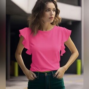 Amanda Uprichard Hot Pink Silk Blouse